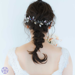 小枝アクセサリー『オーロラピンク』　ブライダル　結婚式　花嫁　ウェディング　成人式　卒業式　ヘアアクセサリー　髪かざり 2枚目の画像