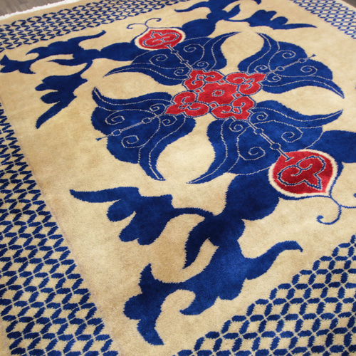 パキスタン手織り絨毯 ウールアクセントラグ size:121×72cm