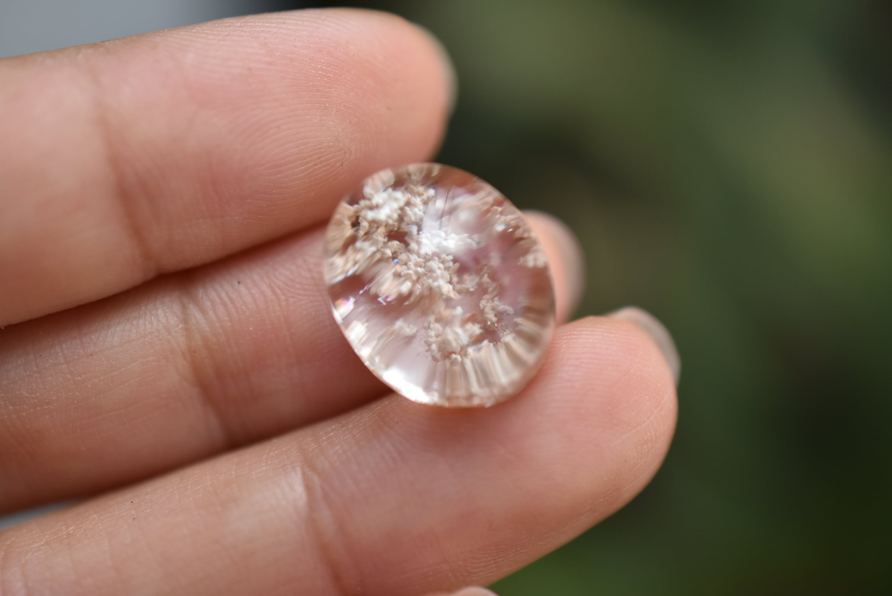 立体★ホワイトピンク★ガーデンクォーツs843