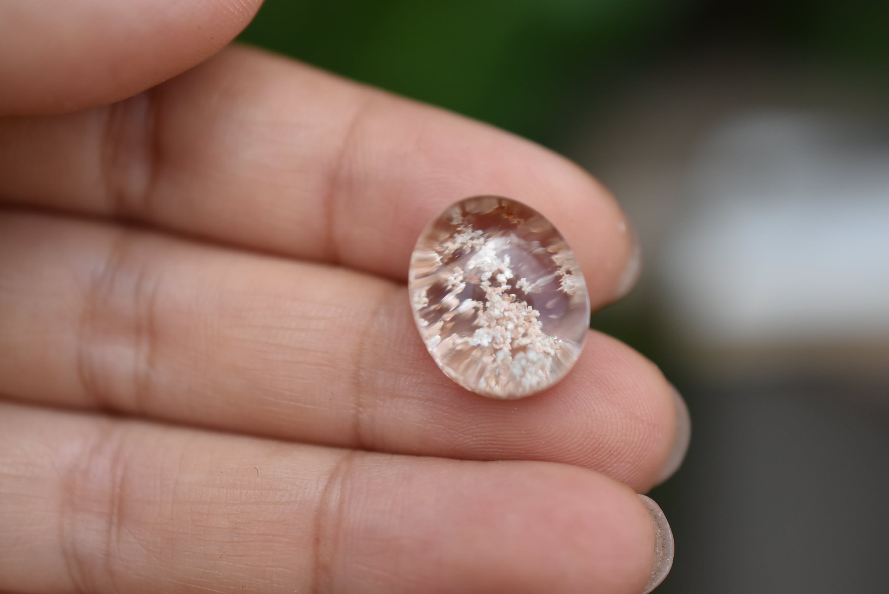 立体★ホワイトピンク★ガーデンクォーツs843