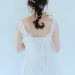 髪飾り　小枝アクセサリー『オーロラフラワー』 ブライダル　ウェディング　花嫁　成人式　卒業式　結婚式　振袖　着物　和装　 3枚目の画像