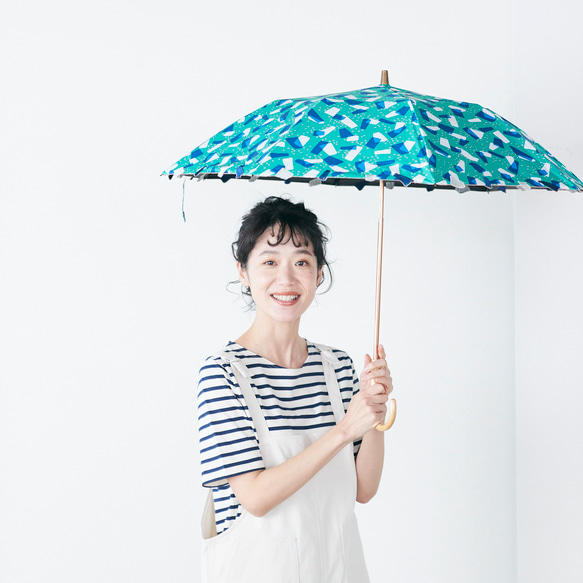 晴雨兼用】coccaの日傘雨傘 Kumo ‐雲- 刺繍(折りたたみ)《TPS