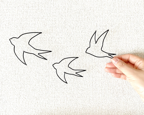 ツバメ 3羽セット】ワイヤーアート ワイヤークラフト シンプル