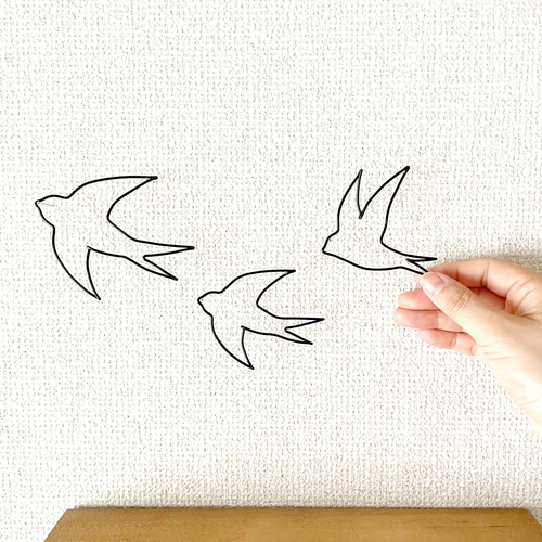 ツバメ 3羽セット】ワイヤーアート ワイヤークラフト シンプル