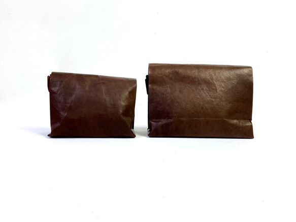 KAMIBUKURO（紙袋）L號 純正國產馬皮革 深棕色 第18張的照片
