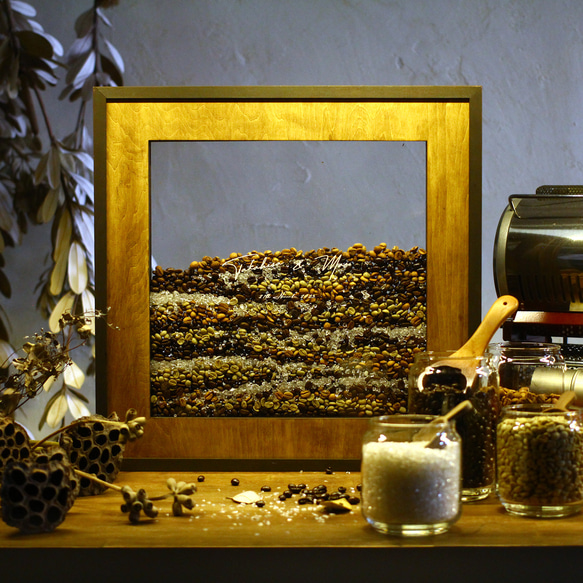 コーヒービーンズセレモニー　フレーム　結婚証明書 to and 生豆 浅煎り We