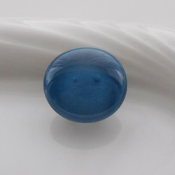 再販　マットブルー　ガラス　帯留め　小ぶり　小さめ　シンプル　 1枚目の画像
