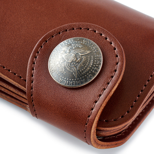 送料無料☆栃木レザー 長財布 本物イーグルコンチョ ブラウン 日本製