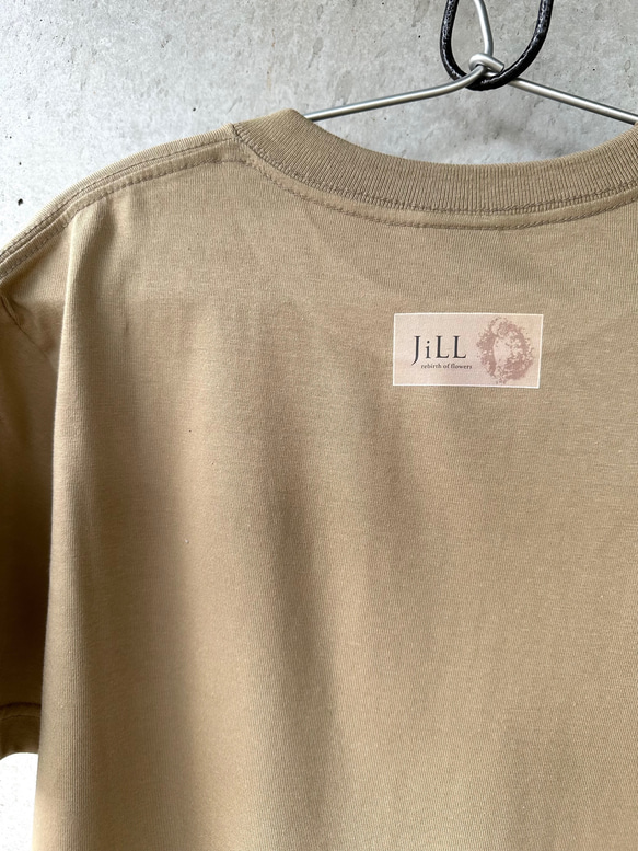 JiLLオリジナルTシャツ（アンティークフラワー・カーキ） 2枚目の画像