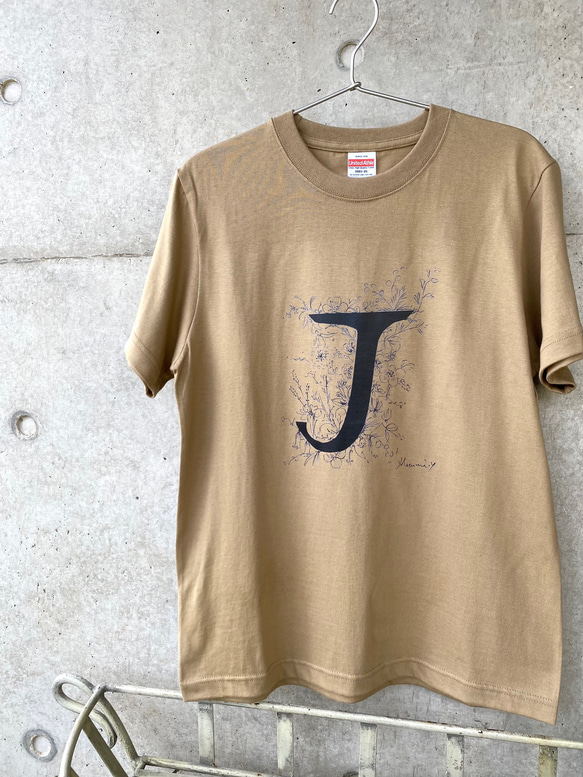 JiLLオリジナルTシャツ（アンティークフラワー・カーキ） 1枚目の画像