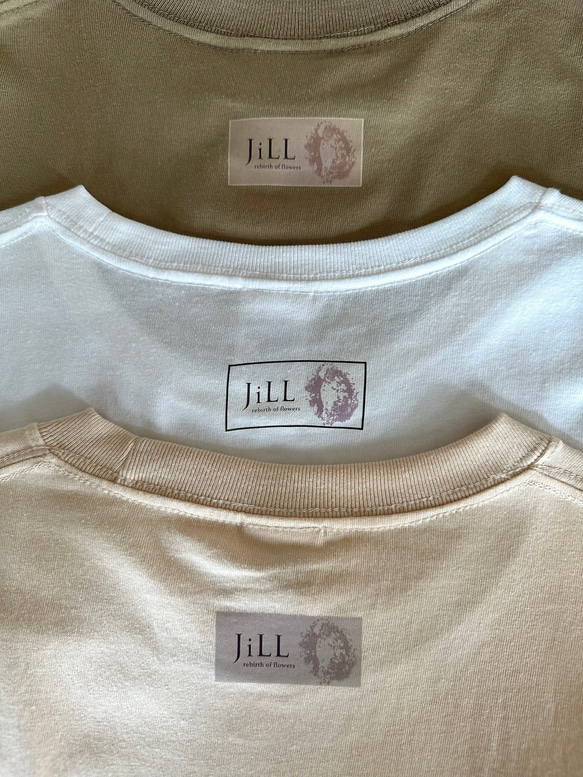 JiLLオリジナルTシャツ（アンティークフラワー・カーキ） 3枚目の画像