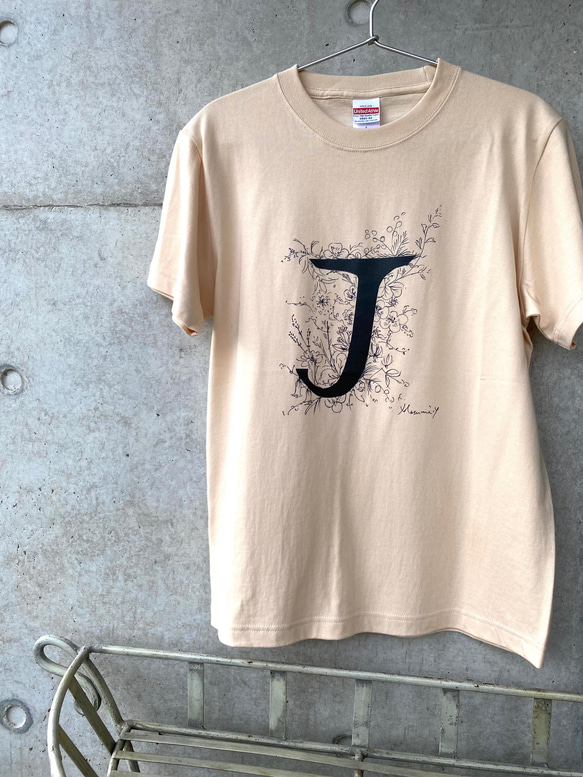 JiLLオリジナルTシャツ（アンティークフラワー・ナチュラル） 1枚目の画像