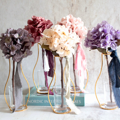 花瓶造花草フラワーベース紫陽花