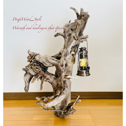 流木インテリア 圧巻の存在感と造形美の流木スタンド ランタンやエアプラントを飾れる置物 北欧 照明 木材 癒し 自然 2枚目の画像