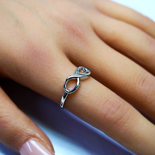 ◇インフィニティリング◇スターリングシルバー 10Kリング 18K