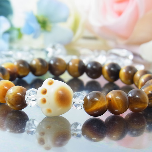 ねこちゃん♥肉球 ぷっくり可愛い 茶トラ お金 招き猫タイガーアイ