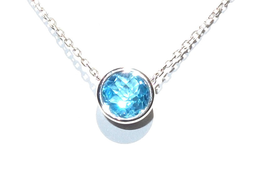 ブルートパーズ・マンマルSVネックレス【PioParakee】