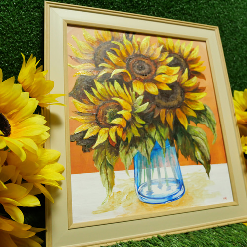 油絵 油彩 油彩画 絵 絵画【向日葵】 油絵 油彩 油彩画 絵 絵画 【向日葵】 | HIROSHI1990