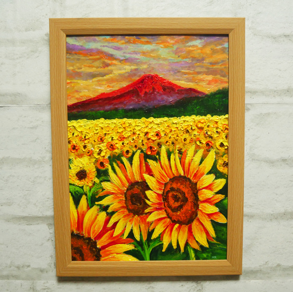 油絵 油彩 油彩画 絵 絵画 【鳥居の夕富士】 | HIROSHI1990