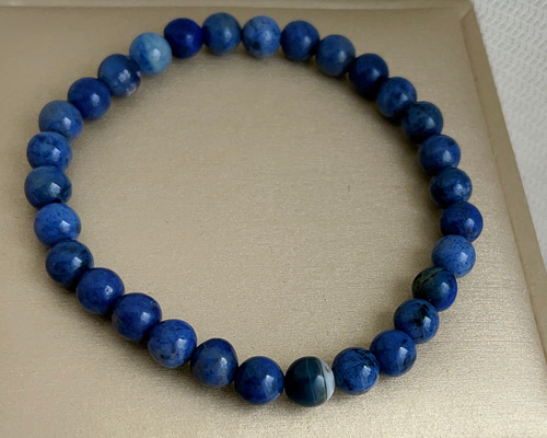 6.2mm 天然無処理 スギライト 希少 ブルー ブレスレット ブレスレット