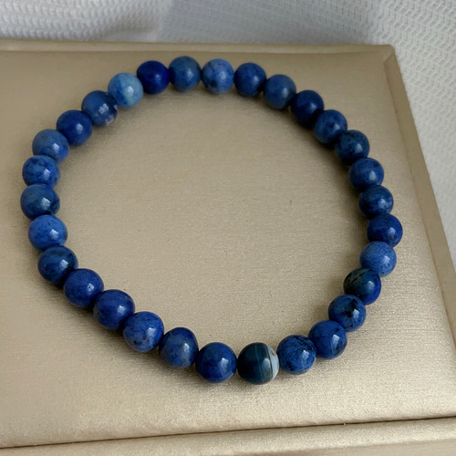 6.2mm 天然無処理 スギライト 希少 ブルー ブレスレット ブレスレット