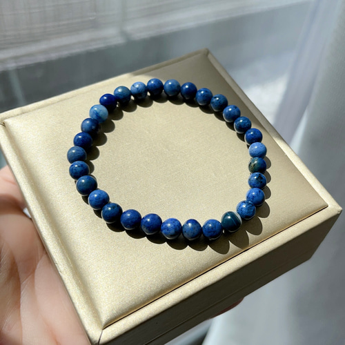 6.2mm 天然無処理 スギライト 希少 ブルー ブレスレット ブレスレット