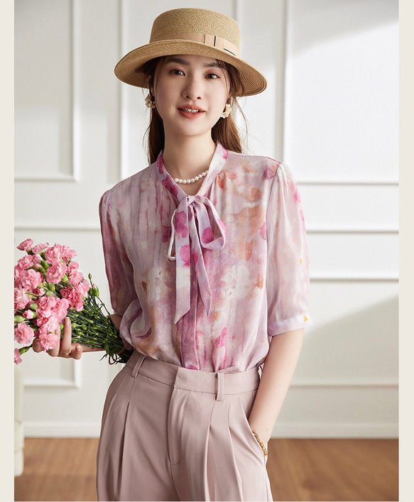 CELINE　100％ピュアシルク　ブラウススーツ（made in Italy） シルク100%ブラウス❤️ CELINE 100％ピュアシルク ブラウススーツ