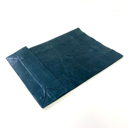 KAMIBUKURO(紙 袋) Lサイズ 国内本牛革製　ブルー 6枚目の画像