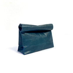 KAMIBUKURO(紙 袋) Lサイズ 国内本牛革製　ブルー 1枚目の画像