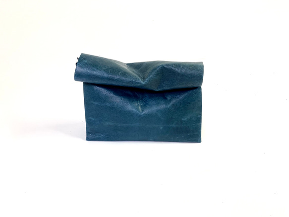KAMIBUKURO(紙 袋) Lサイズ 国内本牛革製　ブルー 11枚目の画像