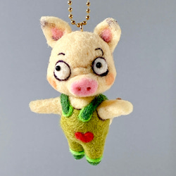 羊毛フェルト ミニストラップシリーズ ガンジーちゃん 羊毛フェルト