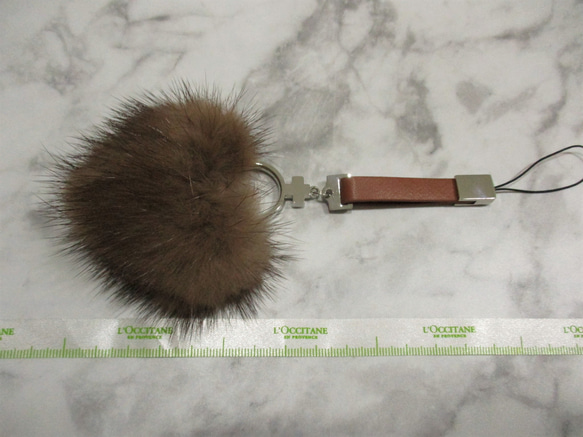 ハート リアルミンク スマホ ホルダー real mink fur 5枚目の画像