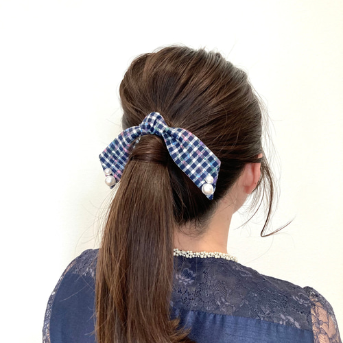 8・ハンドメイド☆ヘアゴム　チェック柄 3ff0f7c1c7587baff40659a3839bc4