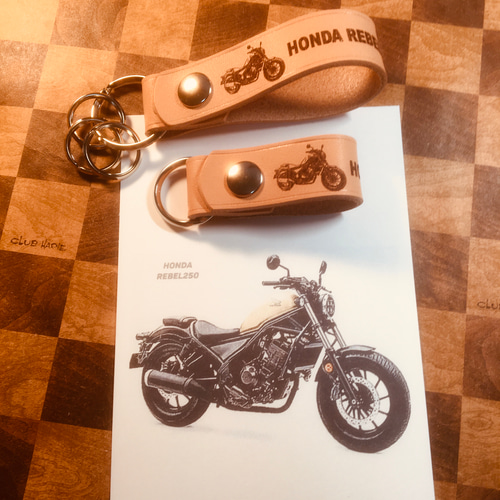 本革レザーキーストラップ レブル250 オリジナルレザーストラップ