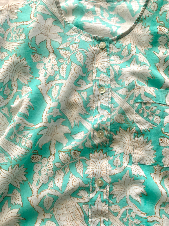 インド綿 ブロックプリント パジャマ(半袖) 4枚目の画像