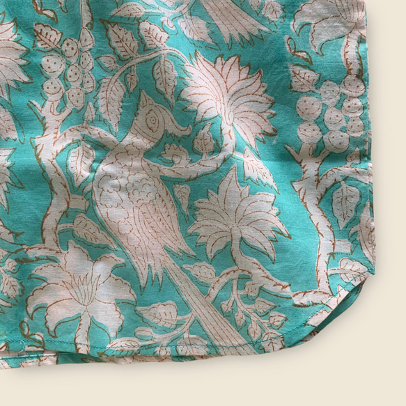インド綿 ブロックプリント パジャマ(半袖) 3枚目の画像