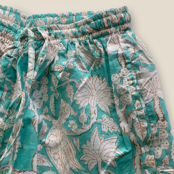 インド綿 ブロックプリント パジャマ(半袖) 5枚目の画像