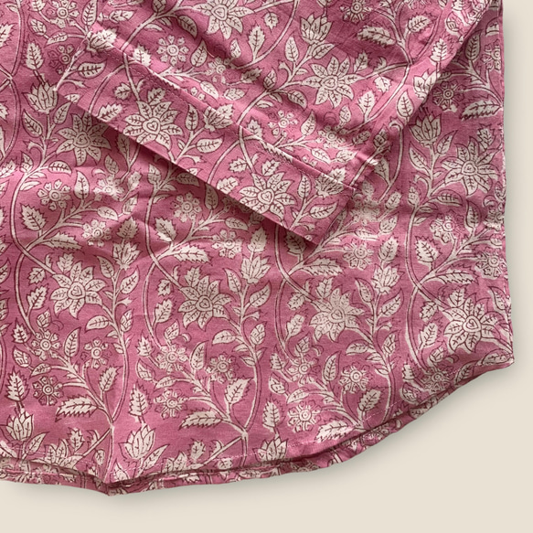 インド綿 ブロックプリント パジャマ(長袖) 4枚目の画像