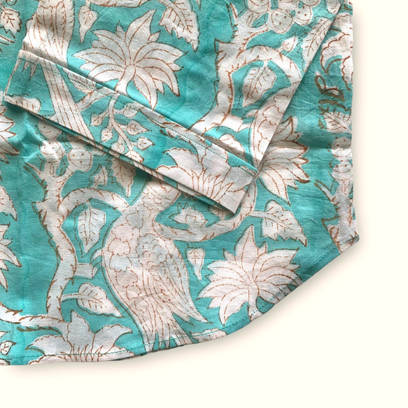 インド綿 ブロックプリント パジャマ(長袖) 4枚目の画像