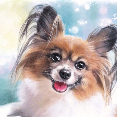 【一部予約販売中】 色鉛筆手描き ＃似顔絵オーダー ☆ ☆心に残るペット似顔絵 絵画