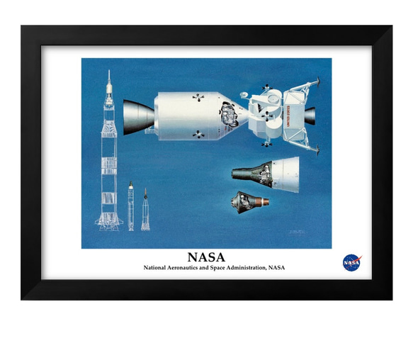1-3795 ポスター 絵画 A3サイズ『NASA ロケット』アート