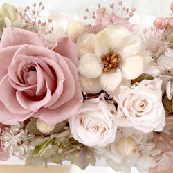 【フォトフレーム専用クリアケース付き】大人可愛い　ピンクのお花畑　　写真立て　誕生日　結婚祝い　母の日　ギフト 2枚目の画像