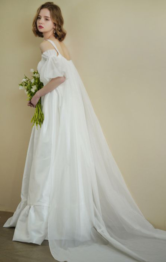 2 Way パフスリーブ　オーガンジー　ウェディングドレス　2次会　前撮り パフスリーブ　オーガンジー　ウェディングドレス　2次会　前撮り Way 2 L2276286121(17388円)