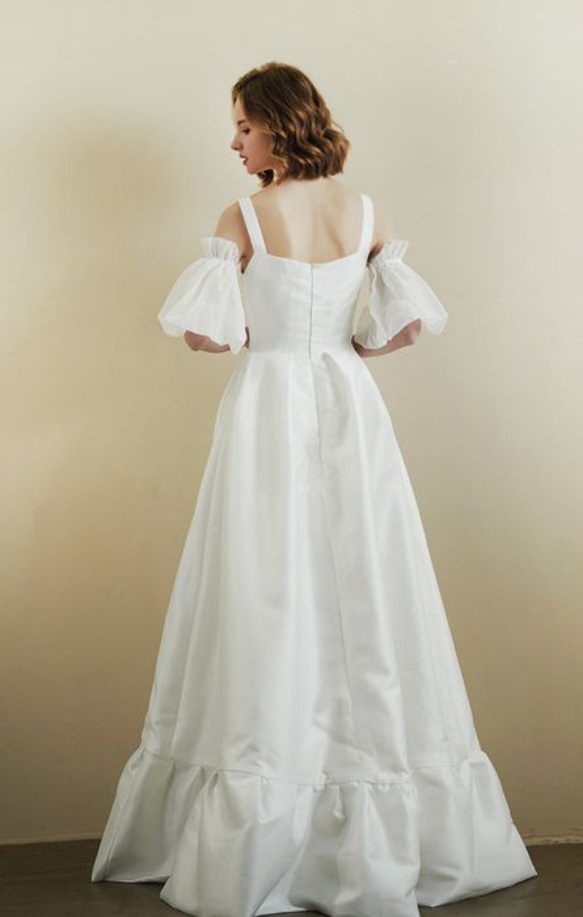 2 Way パフスリーブ　オーガンジー　ウェディングドレス　2次会　前撮り パフスリーブ　オーガンジー　ウェディングドレス　2次会　前撮り Way 2 L2276286121(17388円)