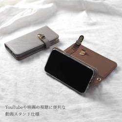 iphoneケース 手帳型 レザー カード収納 ミラー付き iPhone 14 Pro 13 12 SE 11 くすみ 9枚目の画像