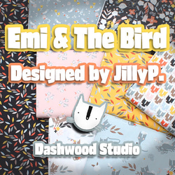 カットクロス Dashwood Studio Emi & The Bird Floral Charcoal 7枚目の画像