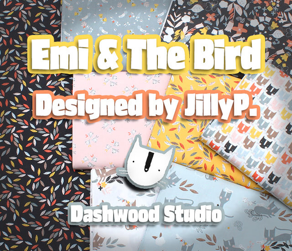 カットクロス Dashwood Studio Emi & The Bird Floral Charcoal 7枚目の画像