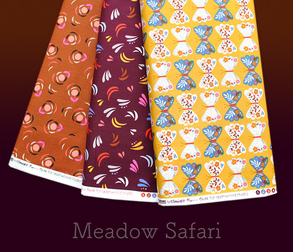 カットクロス Dashwood Studio Meadow Safari 1371 Burgundy 7枚目の画像