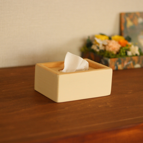 ポケットティッシュケース 卓上 （ナチュラルカラー×ホワイト