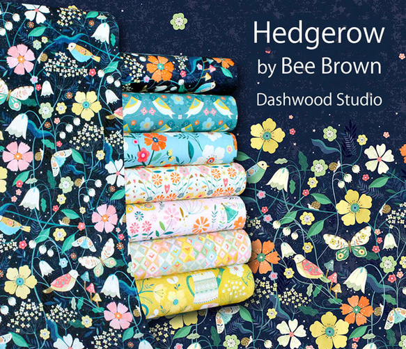 カットクロス Dashwood Studio Hedgerow 1841 Small Floral Yellow 7枚目の画像